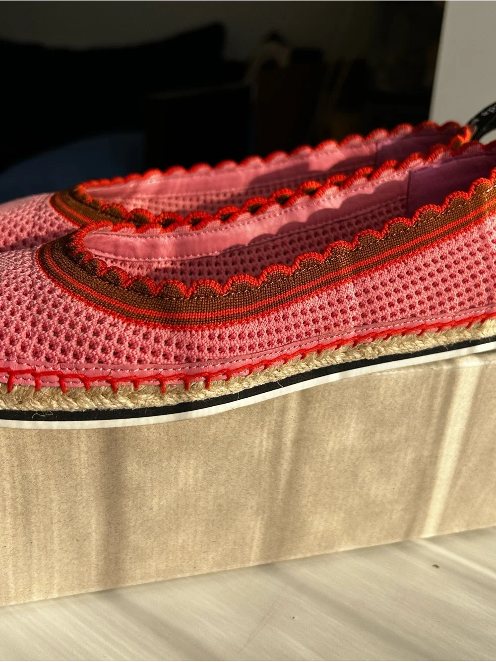 Kate Spade Women's Knottingham Crochet Espadrille Flat Size 7, Pink